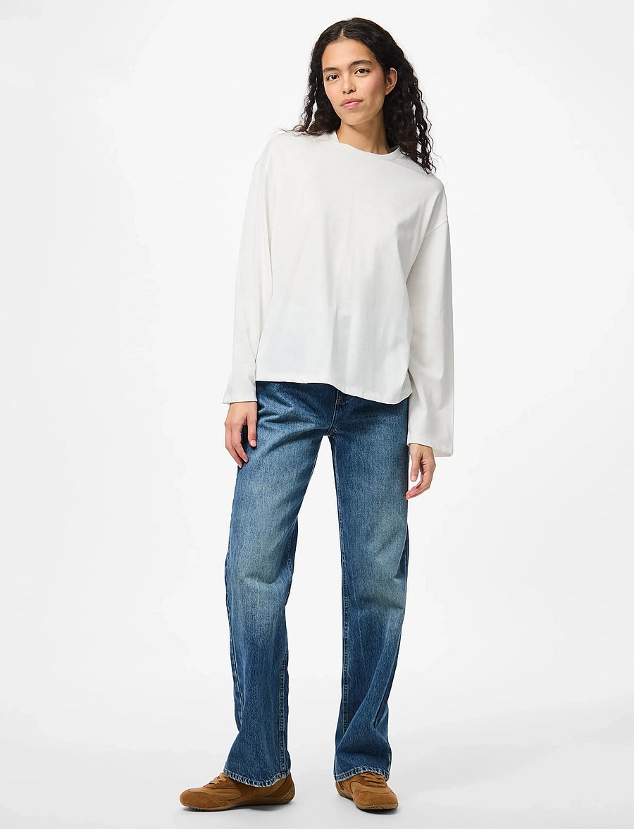 Pieces - PCSADIE LS TOP JRS NOOS BC - pikkade varrukatega topid - cloud dancer - 4