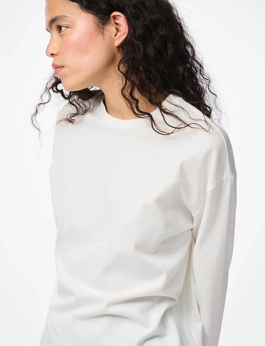 Pieces - PCSADIE LS TOP JRS NOOS BC - pikkade varrukatega topid - cloud dancer - 5