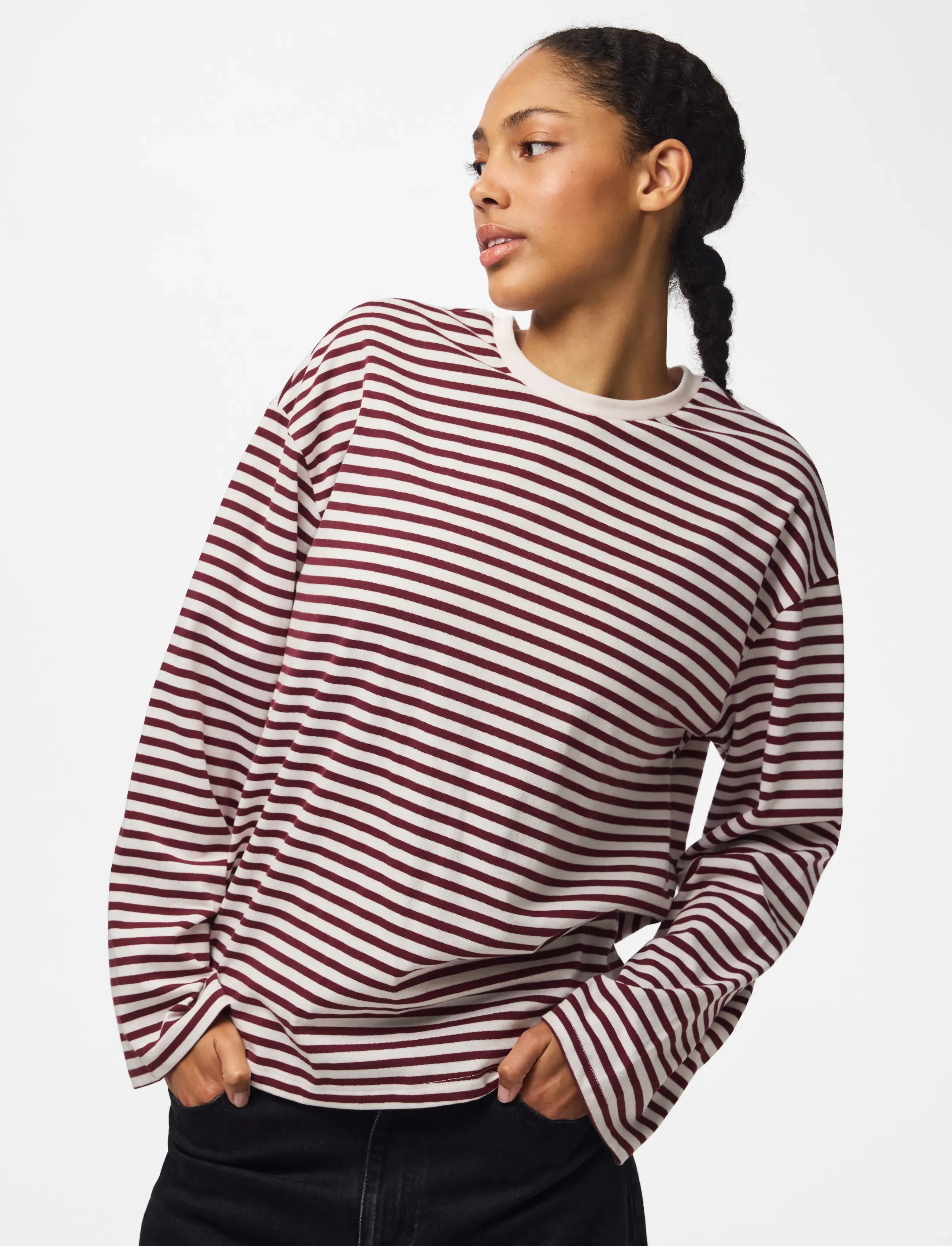 Pieces PCSADIE LS TOP JRS NOOS BC - Long-sleeved tops - CLOUD DANCER / cream