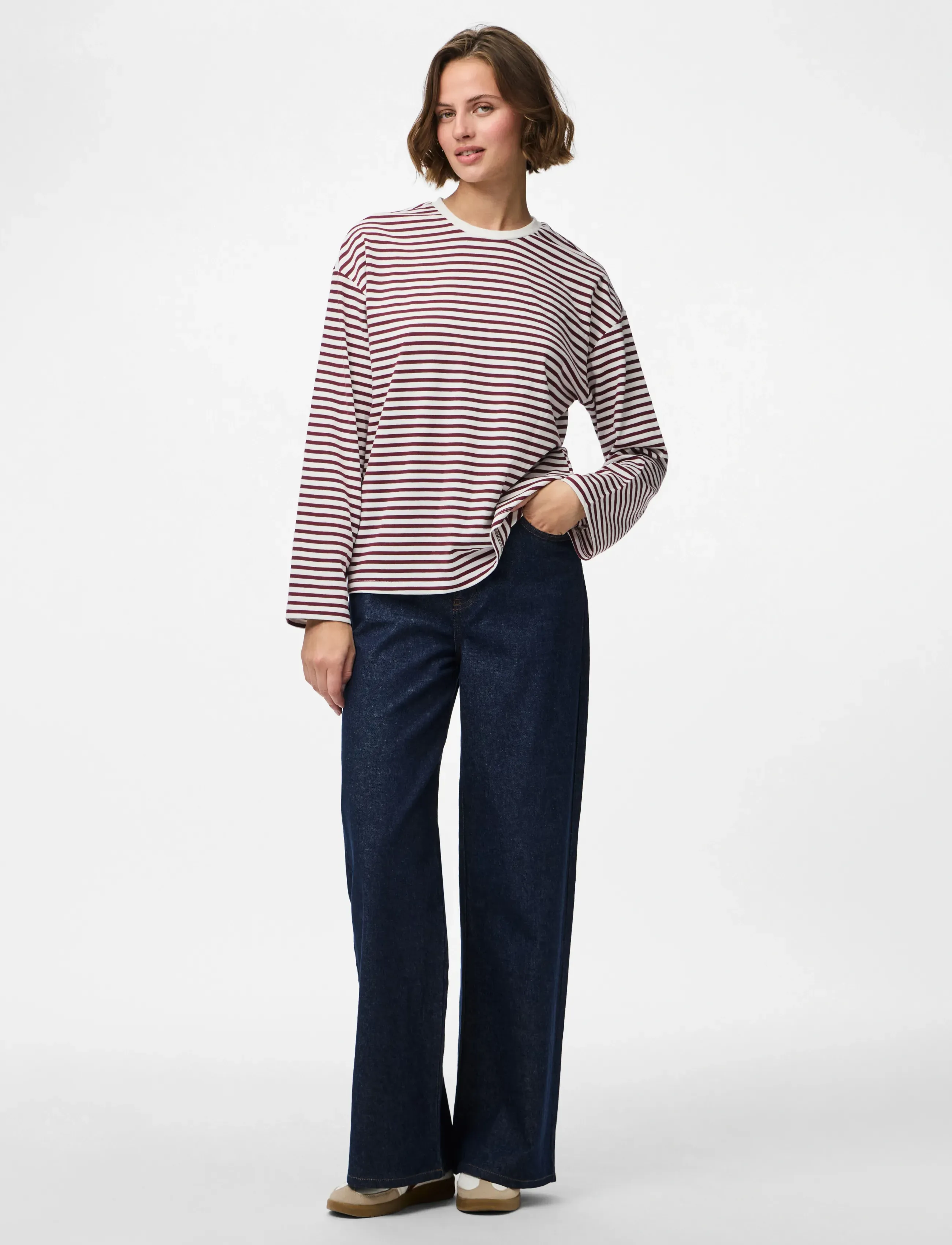 Pieces - PCSADIE LS TOP JRS NOOS BC - pikkade varrukatega alussärgid - cloud dancer - 4