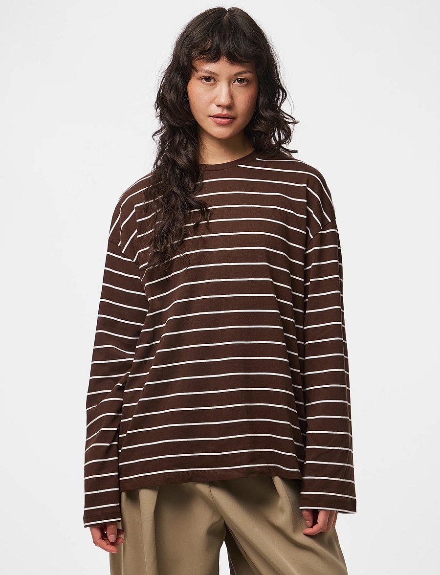 Pieces - PCSADIE LS TOP JRS NOOS BC - langärmlige tops - hot fudge - 0