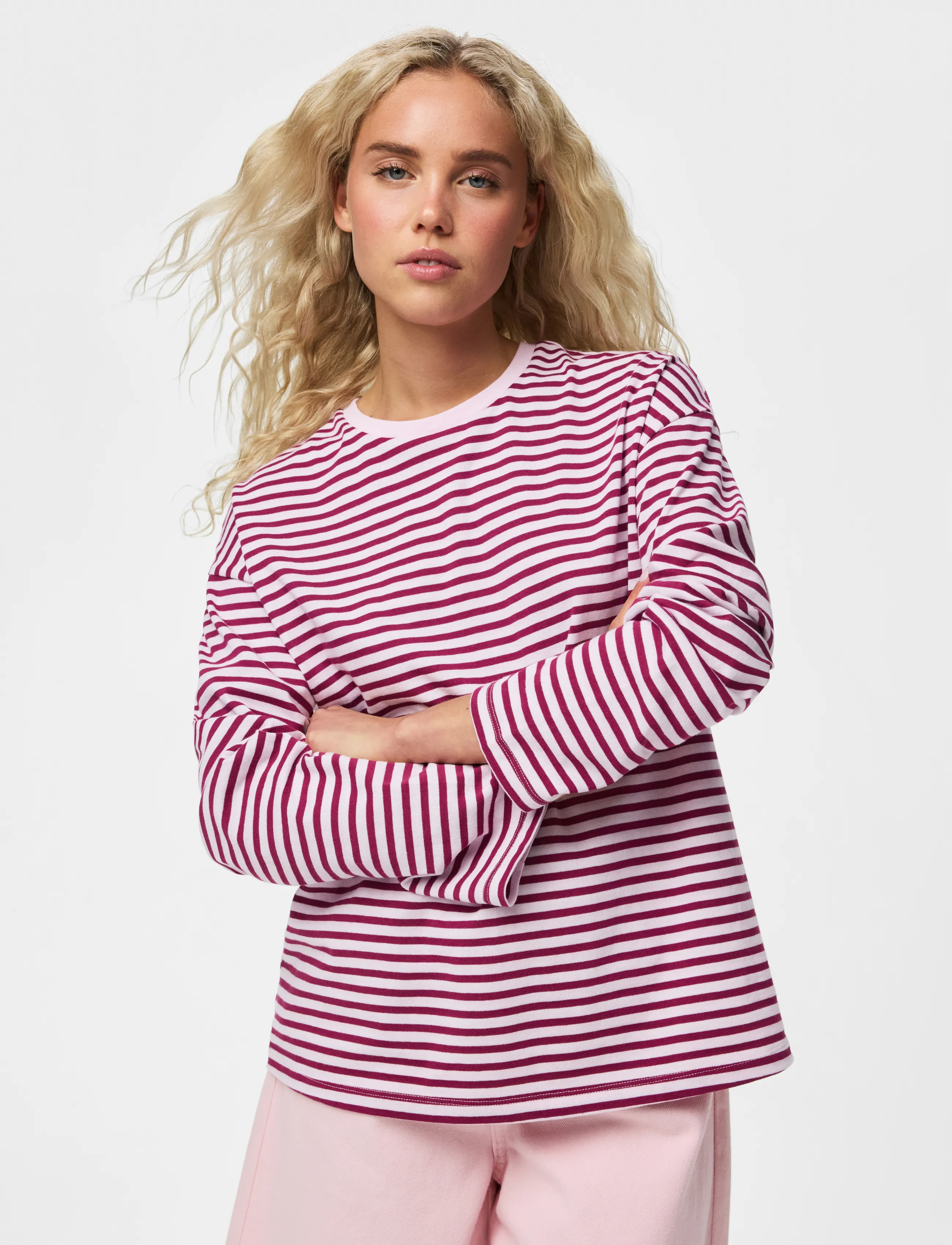 Pieces PCSADIE LS TOP JRS NOOS BC - T-shirts & Toppar - ROSEATE SPOONBILL / pink/rose