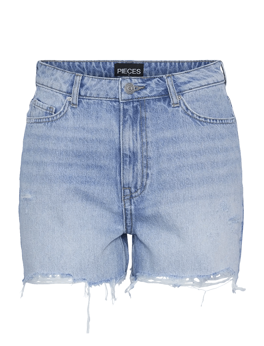 Pieces - PCSUMMER HW DEST LB SHORTS NOOS - lühikesed teksapüksid - light blue denim - 1