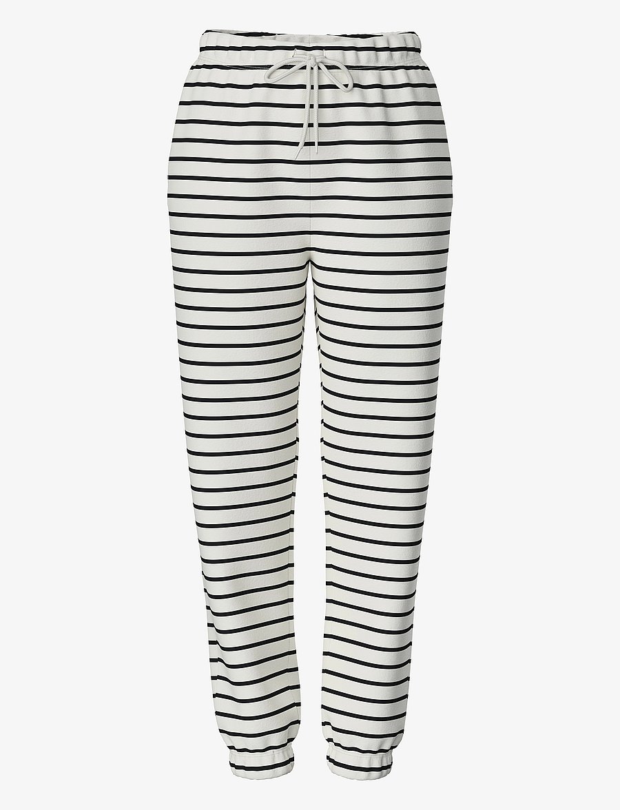 Pieces - PCCHILLI HW SWEAT PANTS STRIPES NOOS BC - vardagsstil - cloud dancer - 0