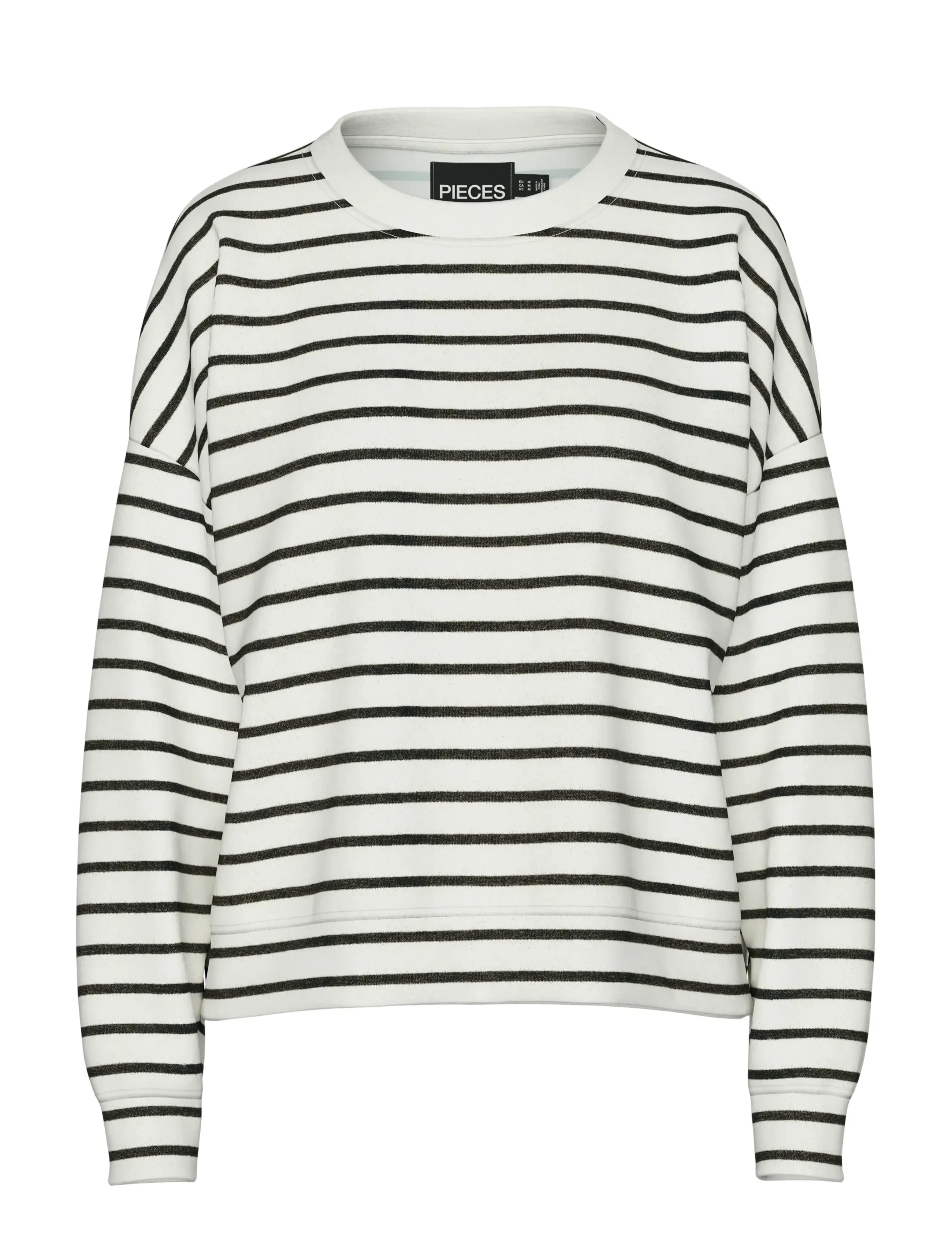 PCCHILLI LS SWEAT STRIPES NOOS BC - CLOUD DANCER