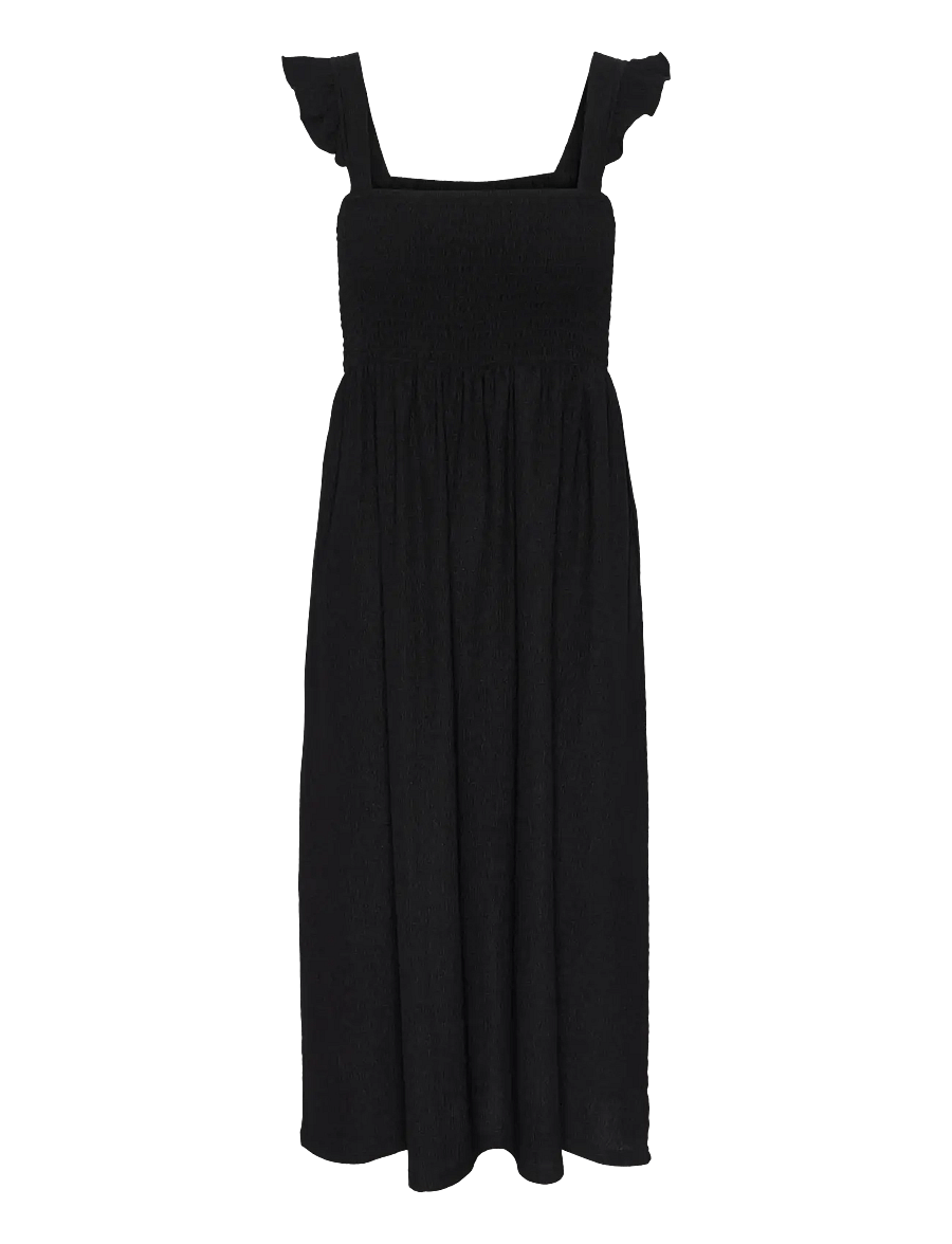 Pieces - PCLUNA SMOCK STRAP DRESS SA JRS BC - suvekleidid - black - 1
