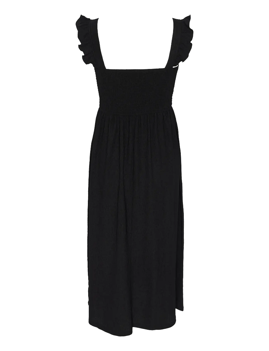 Pieces - PCLUNA SMOCK STRAP DRESS SA JRS BC - suvekleidid - black - 2