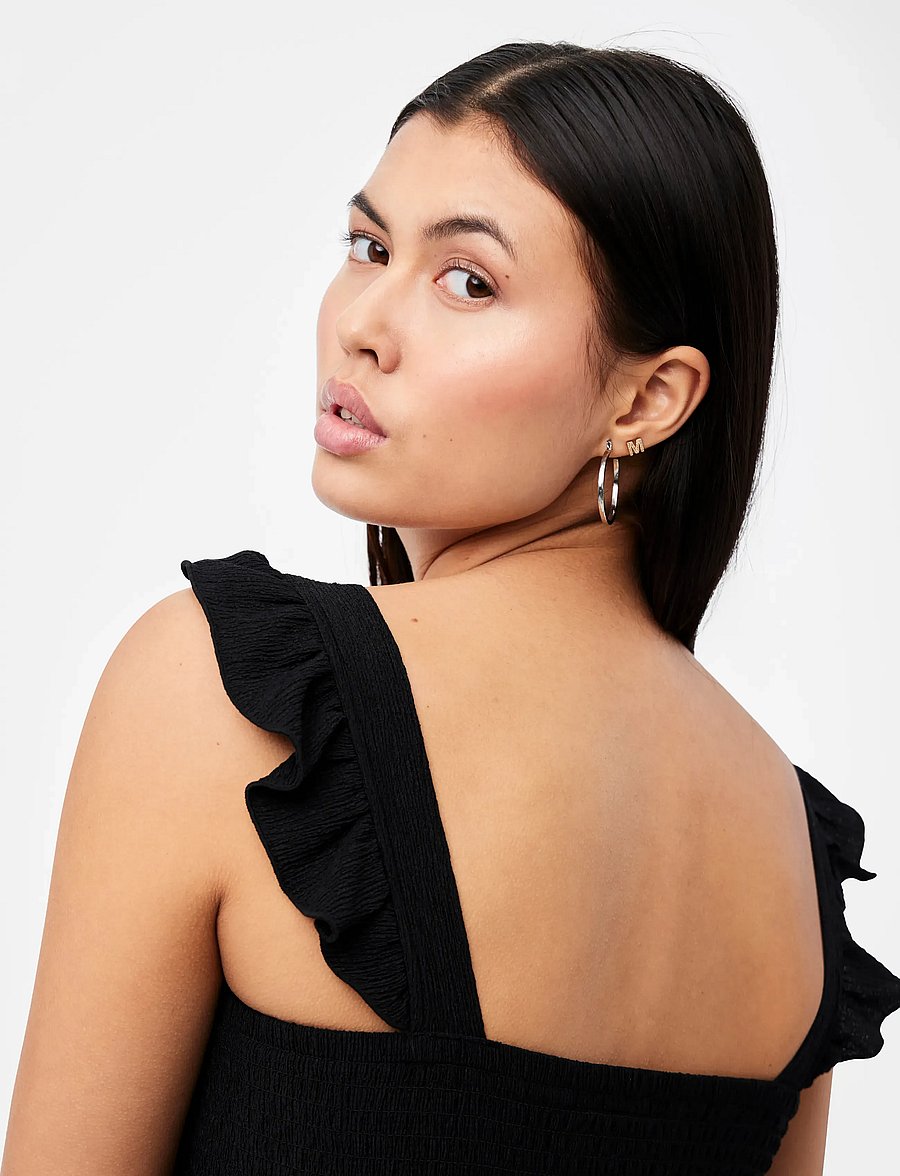 Pieces - PCLUNA SMOCK STRAP DRESS SA JRS BC - suvekleidid - black - 5