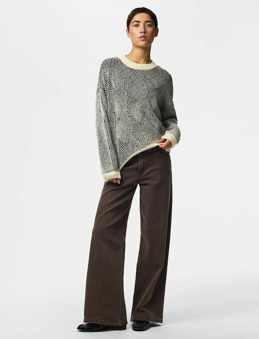 Pieces - PCJENNA LS O-NECK KNIT NOOS BC - striktrøjer - whitecap gray - 3