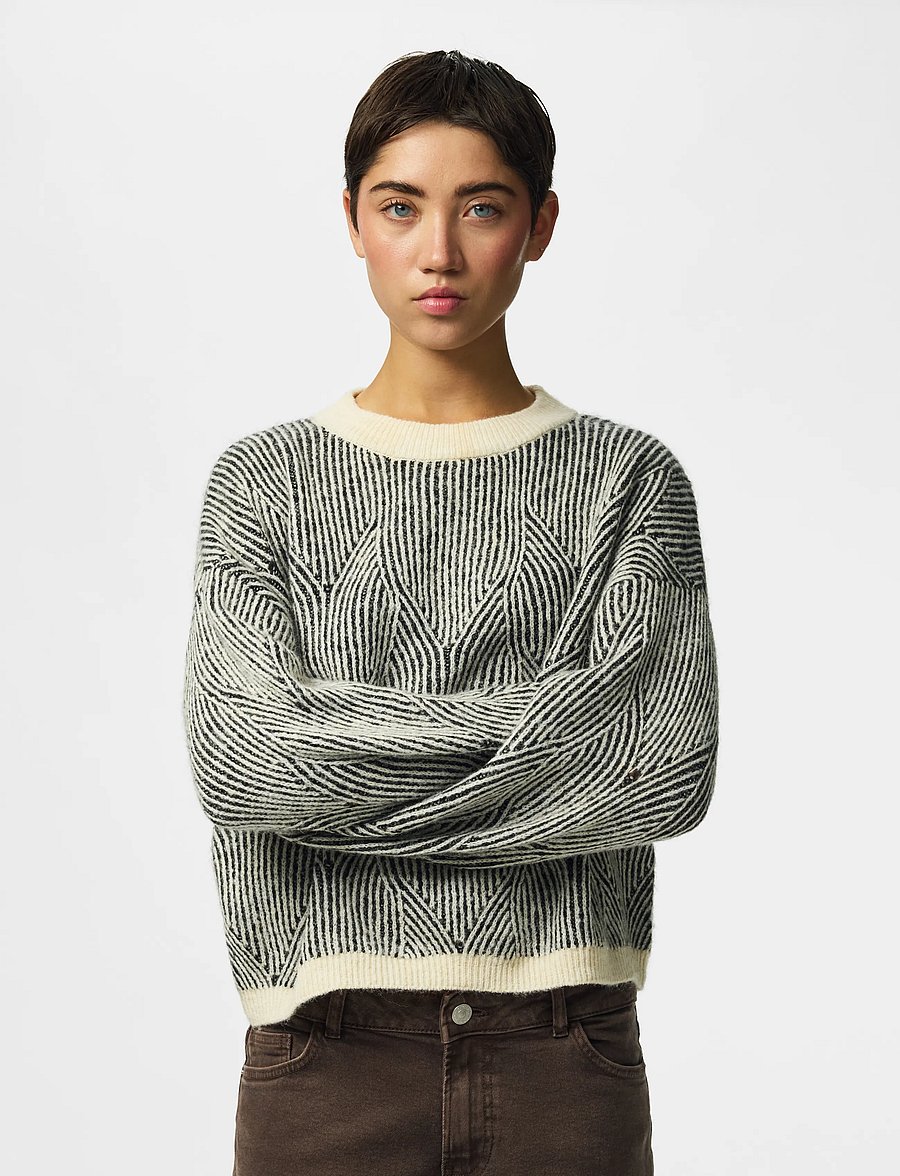 Pieces - PCJENNA LS O-NECK KNIT NOOS BC - striktrøjer - whitecap gray - 5