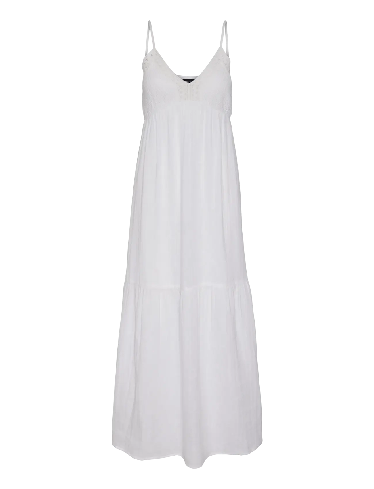 PIECES Pcastina Strap Maxi Kleid Jrs Sww Bc Weiß - XS - Damen