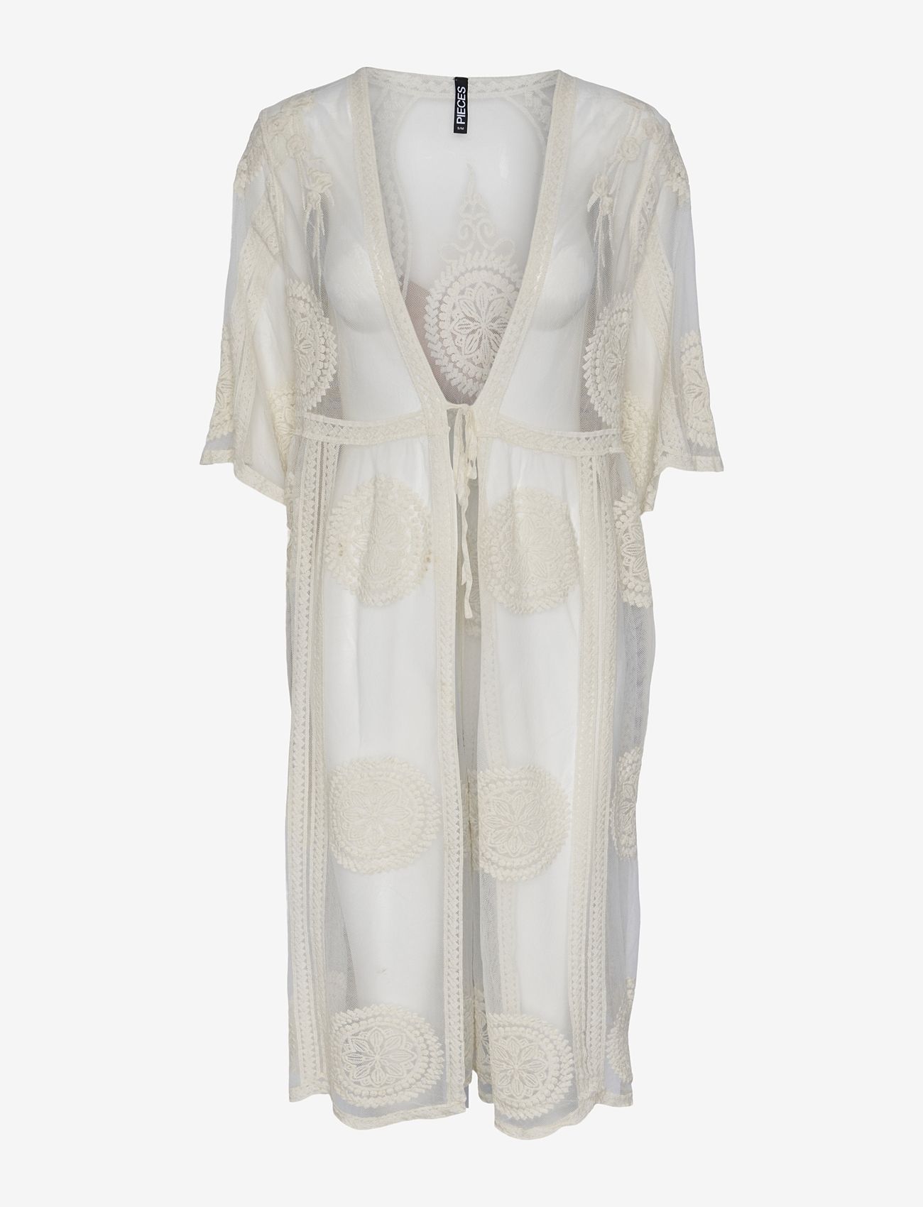 Pieces - PCAIDA KAFTAN WVN - rantavaatteet - cloud dancer - 0