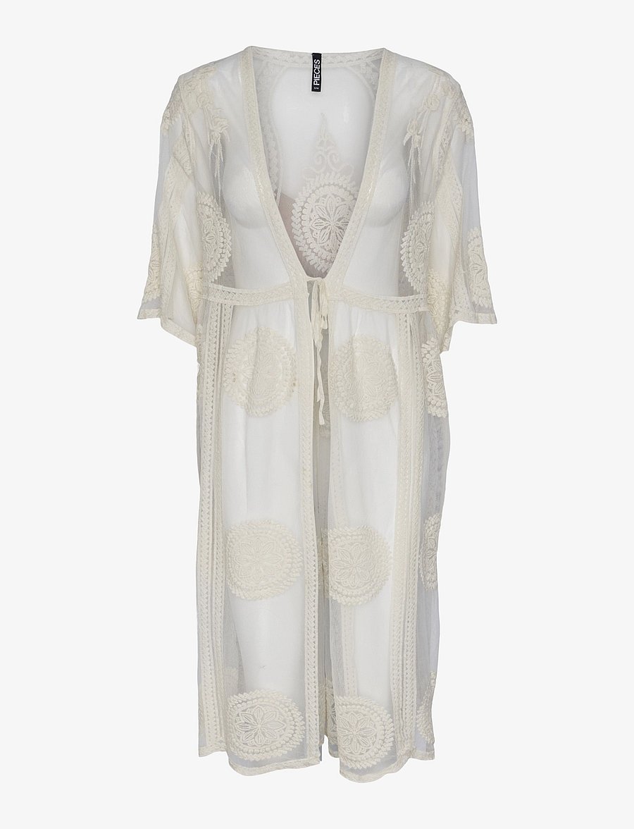 Pieces - PCAIDA KAFTAN WVN - strandmode - cloud dancer - 0