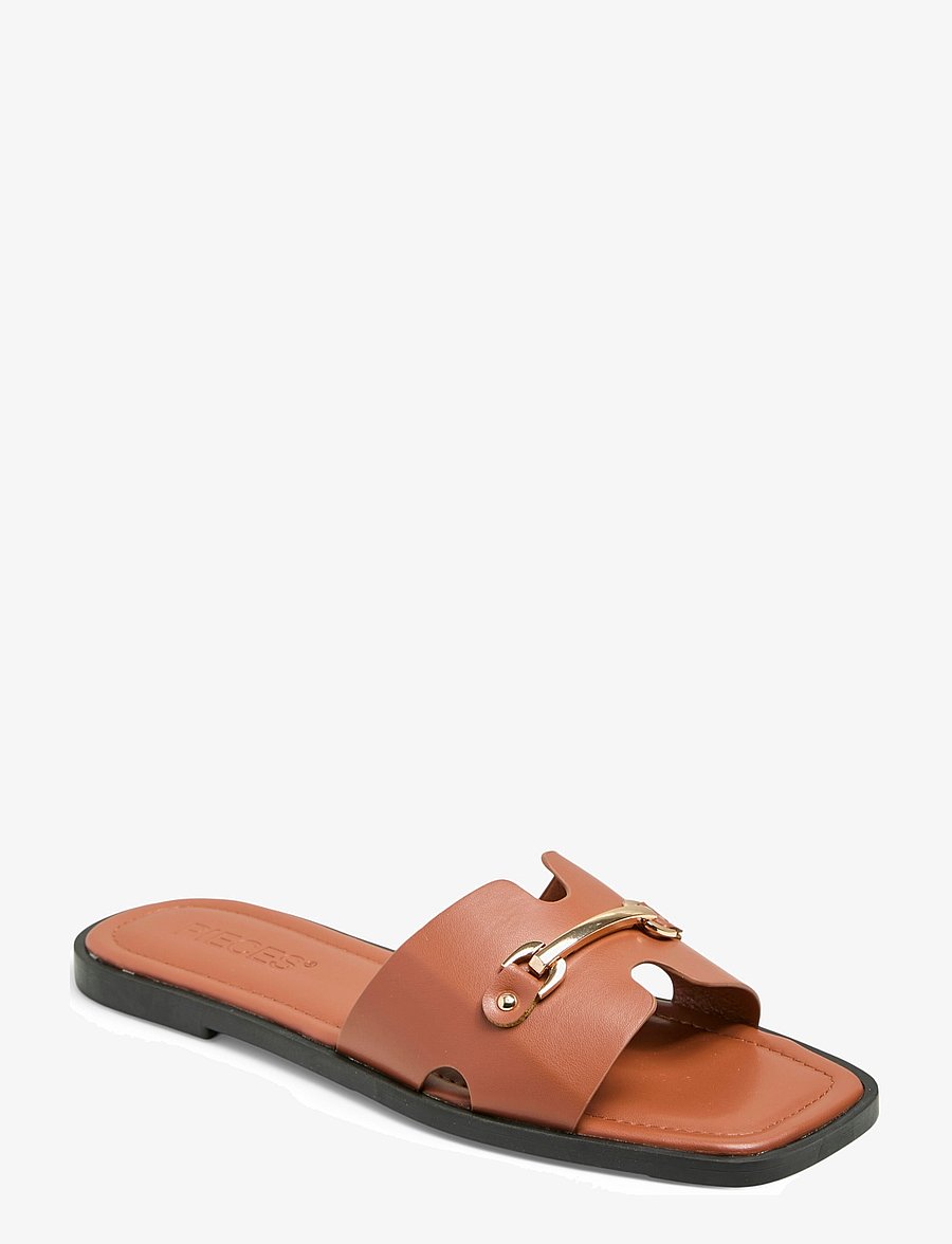 Pieces - PCMARIANNE SANDAL - flache sandalen - cognac - 1