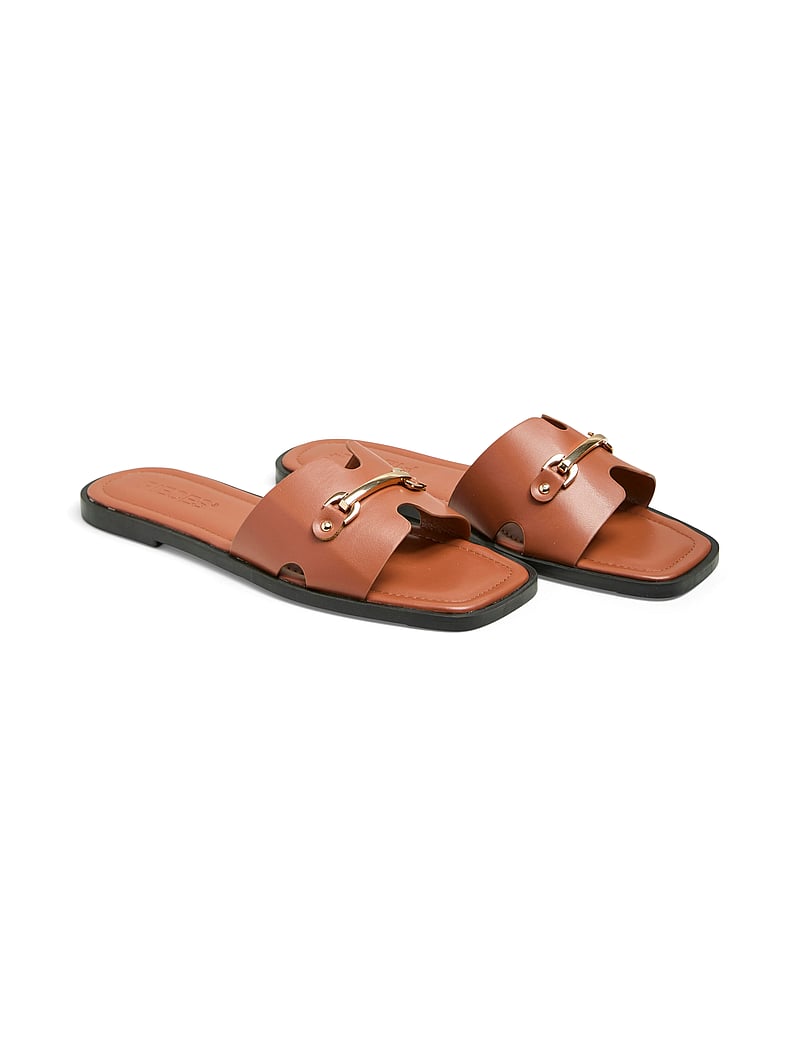 Pieces - PCMARIANNE SANDAL - flache sandalen - cognac - 0