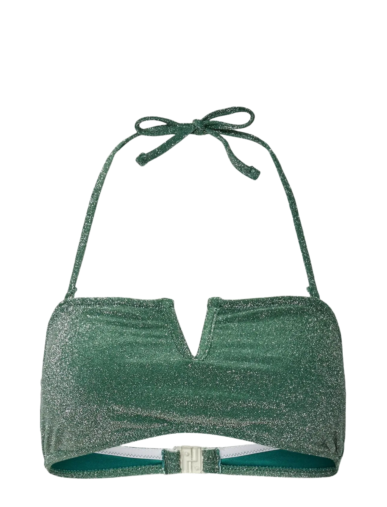 PIECES Pcbling Bikini Bandeau Oberteil Lurex Hanger Grün - XS - Damen