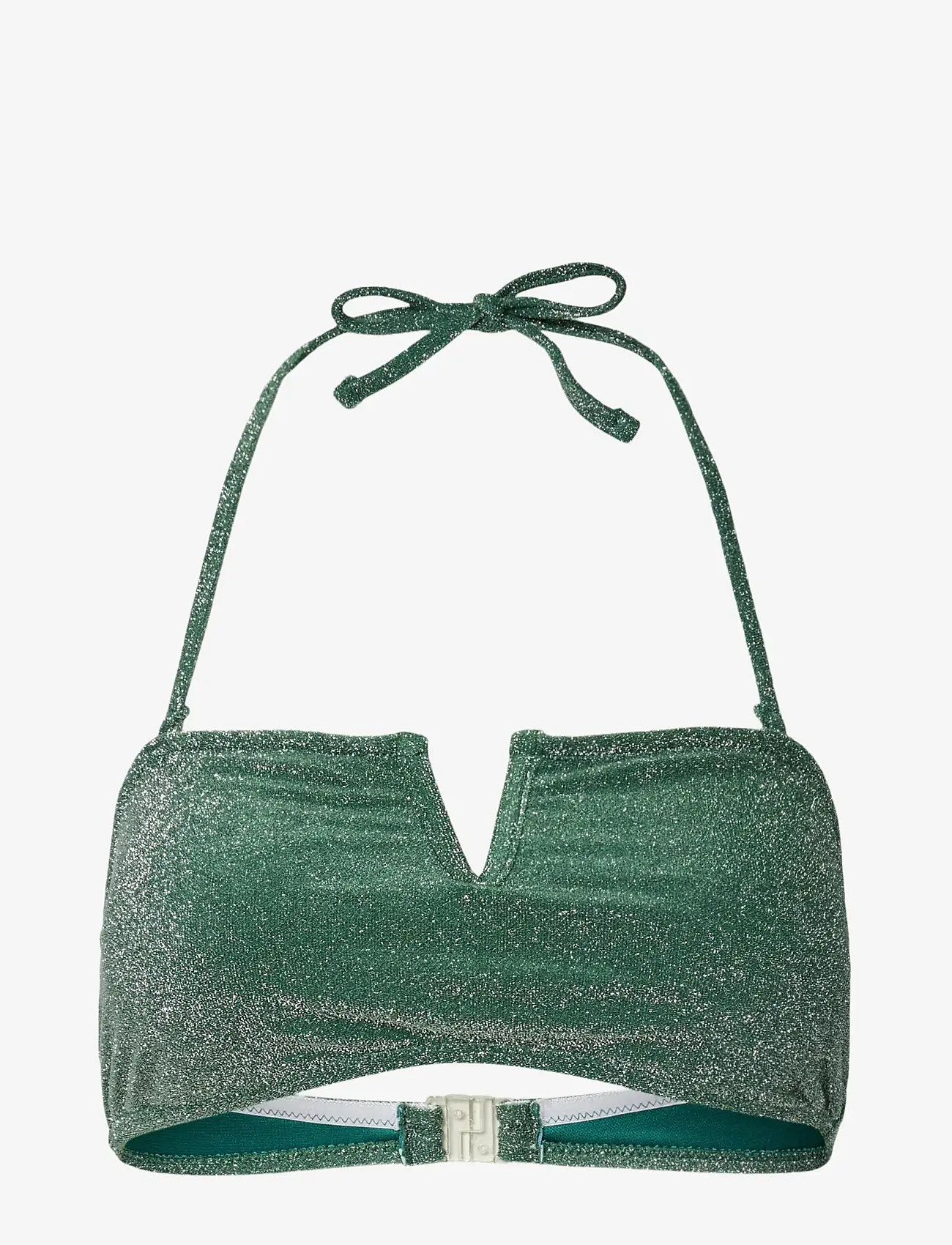 Pieces - PCBLING BIKINI BANDEAU TOP LUREX HANGER - trekantsbikinier - dark green - 0
