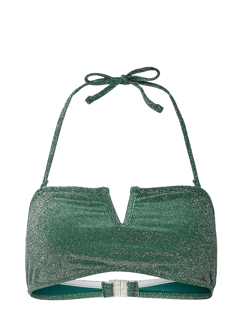 Pieces - PCBLING BIKINI BANDEAU TOP LUREX HANGER - trekantsbikinier - dark green - 0
