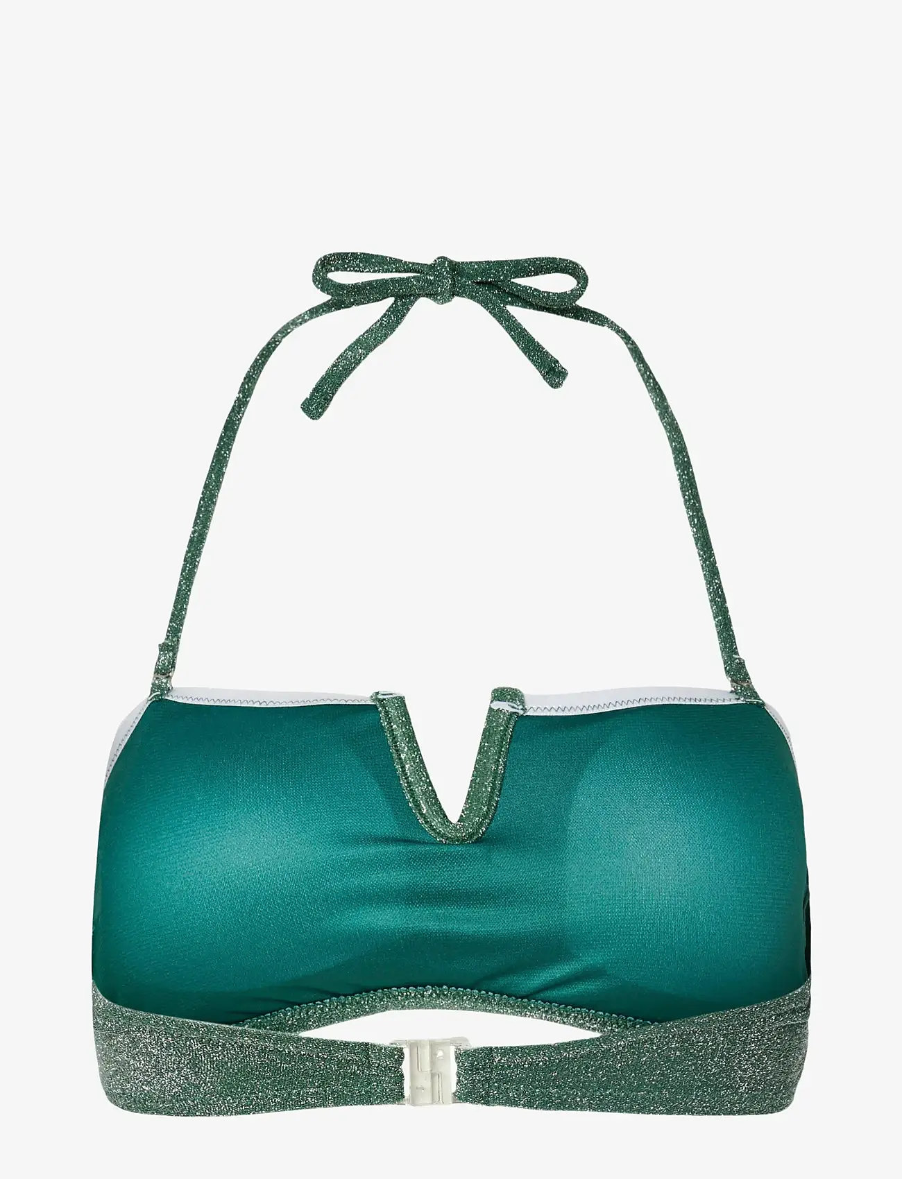 Pieces - PCBLING BIKINI BANDEAU TOP LUREX HANGER - trekantsbikinier - dark green - 1