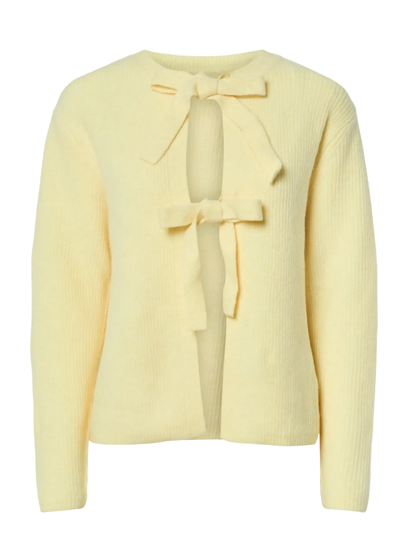 Pieces PCSILLY LS REV TIE KNIT NOOS BC - Kudumid - PALE BANANA / yellow