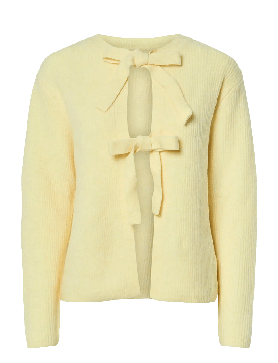 Pieces - PCSILLY LS REV TIE KNIT NOOS BC - pullover - pale banana - 1