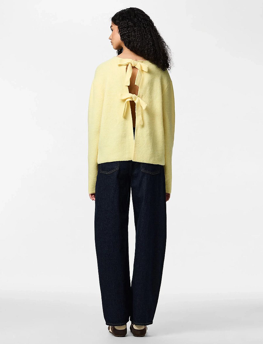 Pieces - PCSILLY LS REV TIE KNIT NOOS BC - pullover - pale banana - 3