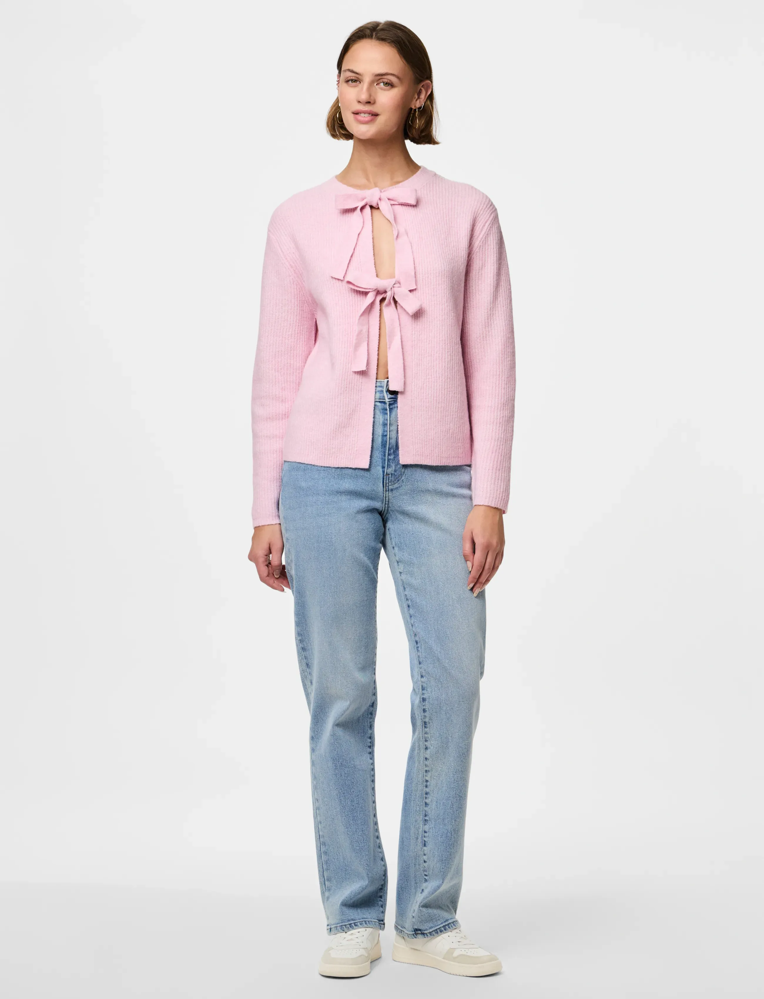 Pieces PCSILLY LS REV TIE KNIT NOOS BC - Stickat - ROSEATE SPOONBILL / pink/rose