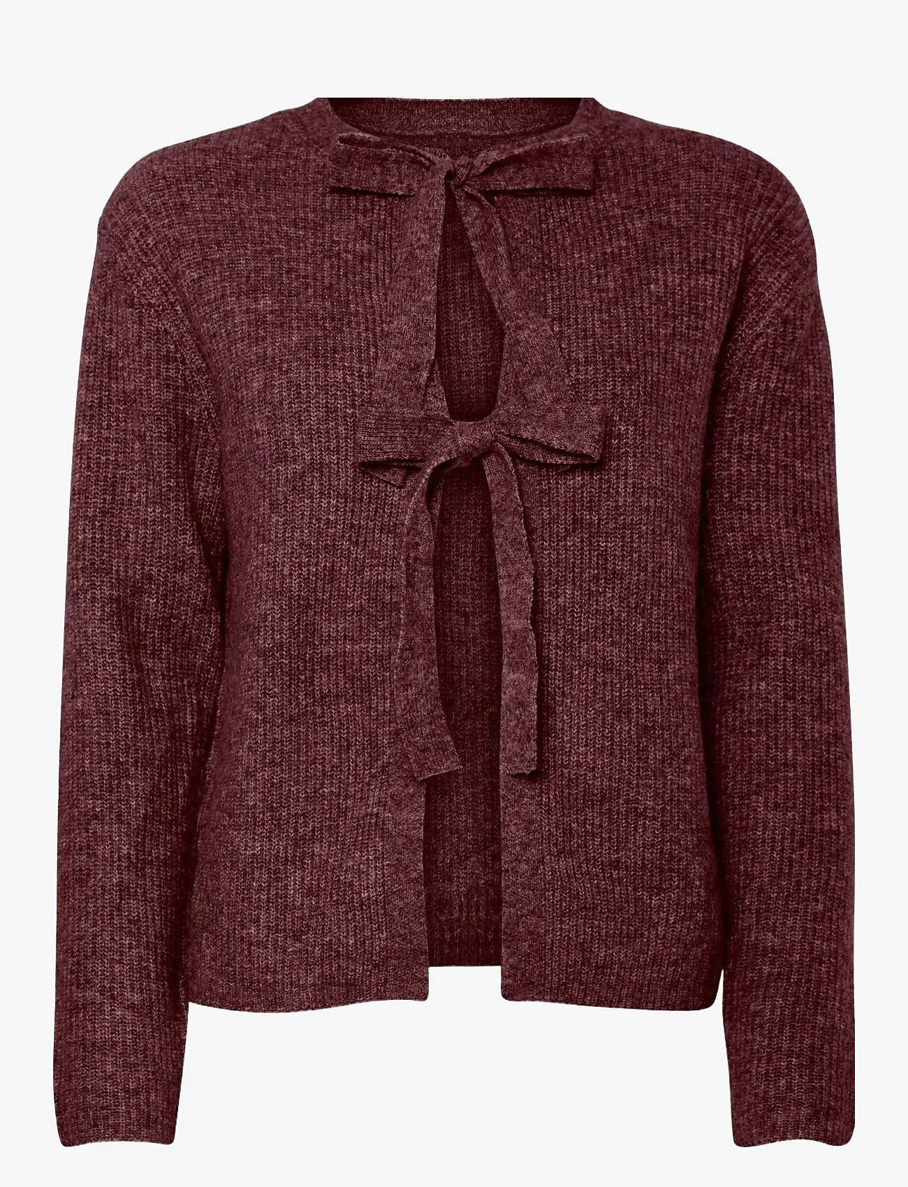 Pieces - PCSILLY LS REV TIE KNIT NOOS BC - sviitrid - tawny port - 1