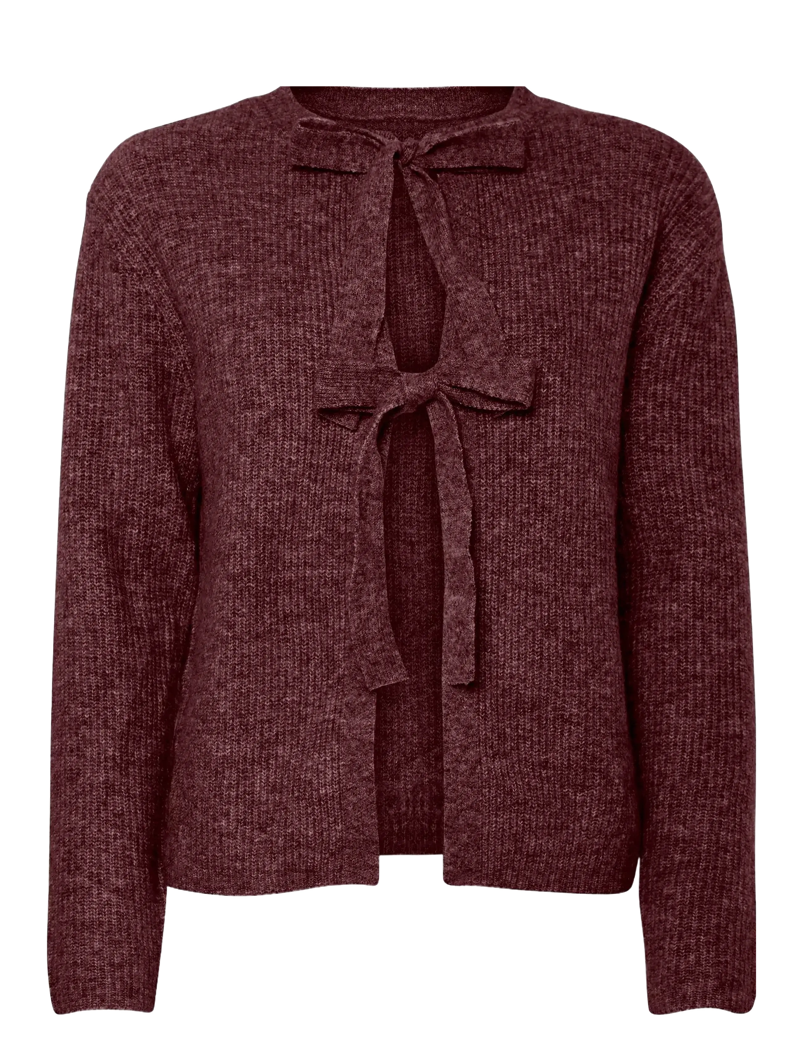 Pieces - PCSILLY LS REV TIE KNIT NOOS BC - pullover - tawny port - 1