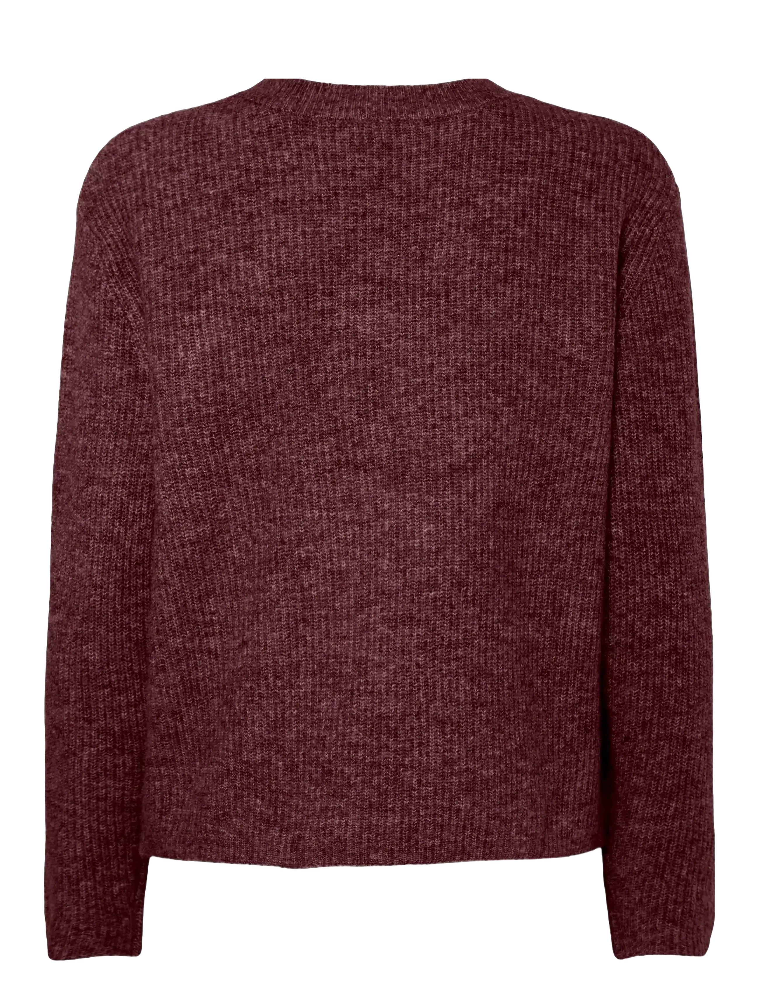 Pieces - PCSILLY LS REV TIE KNIT NOOS BC - gebreide truien - tawny port - 2