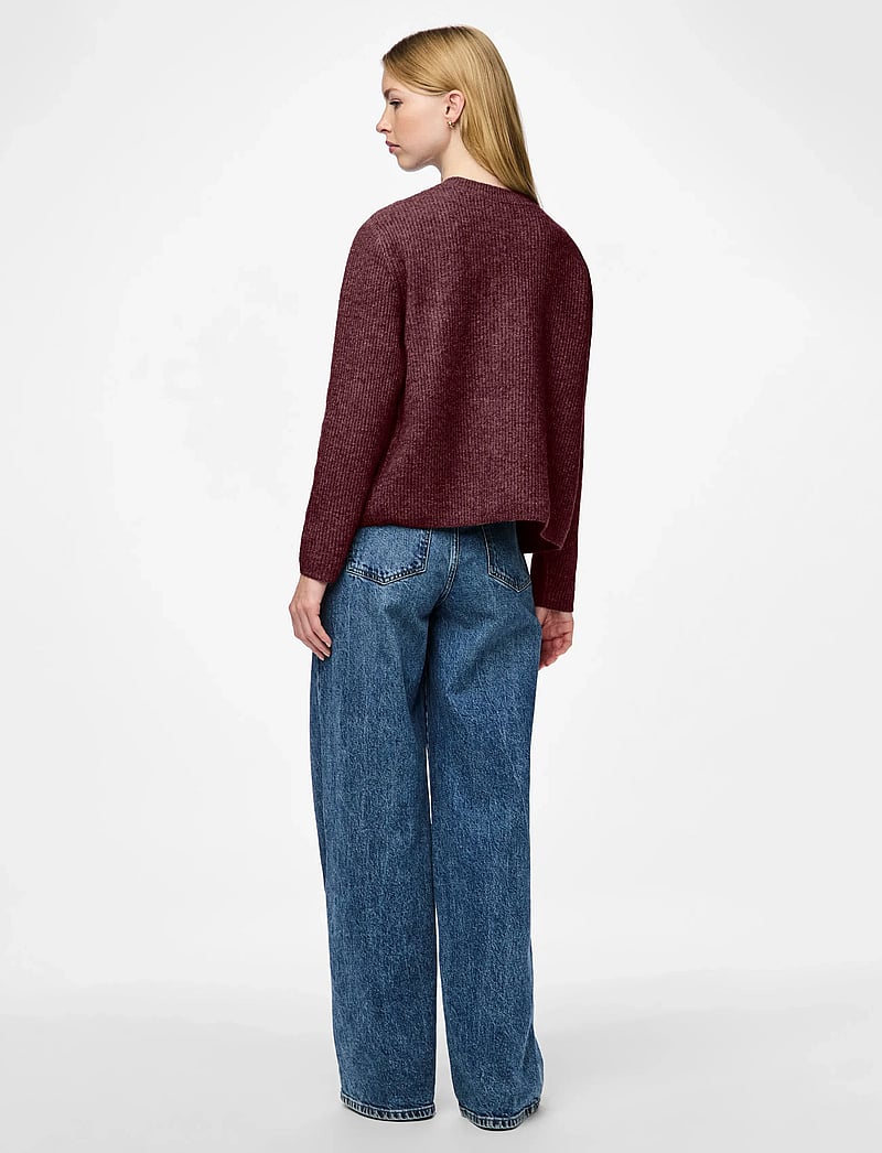 Pieces - PCSILLY LS REV TIE KNIT NOOS BC - stickade tröjor - tawny port - 3