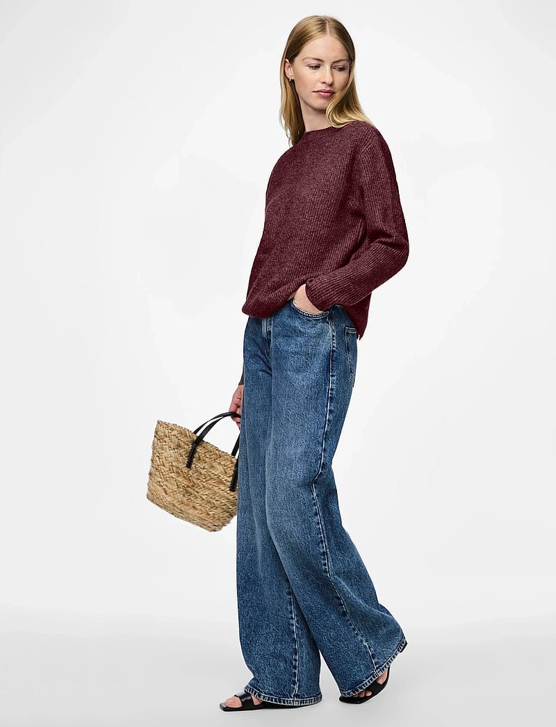 Pieces - PCSILLY LS REV TIE KNIT NOOS BC - stickade tröjor - tawny port - 5