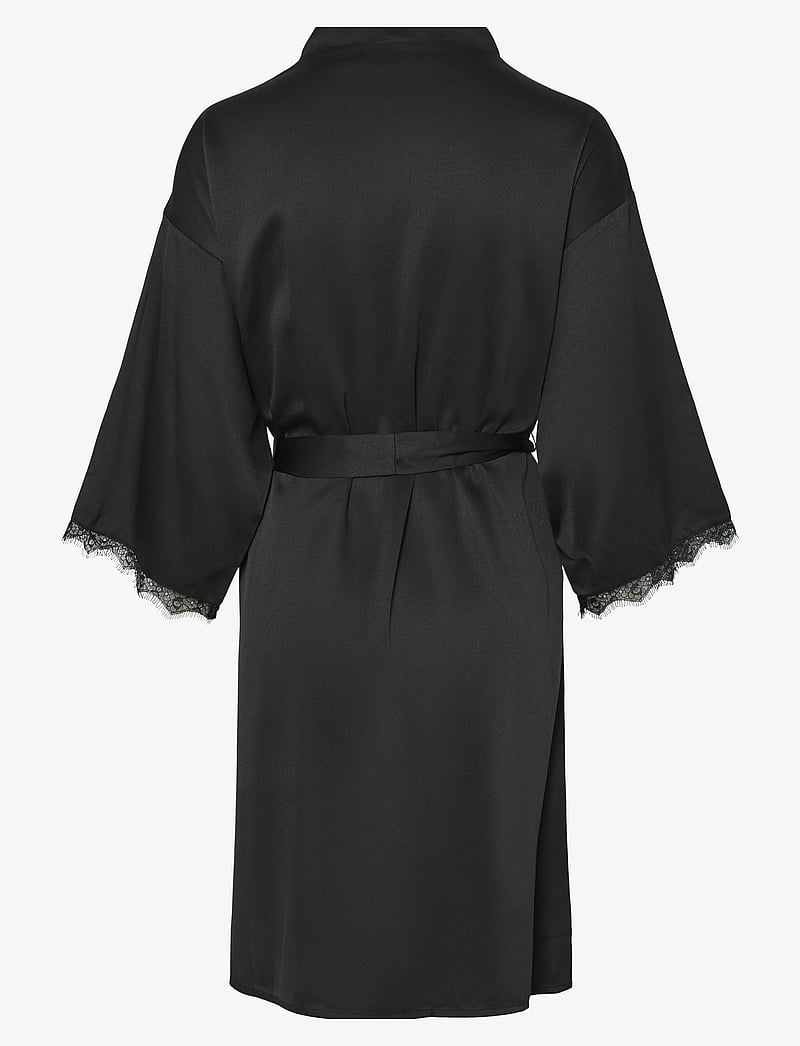 Pieces - PCANOVI 3/4 SATIN NIGHT KIMONO - kimonos - black - 1