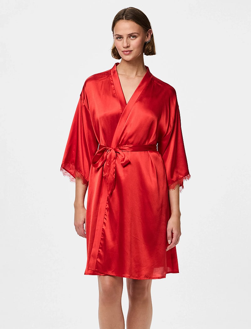 Pieces - PCANOVI 3/4 SATIN NIGHT KIMONO - kimonos - salsa - 4