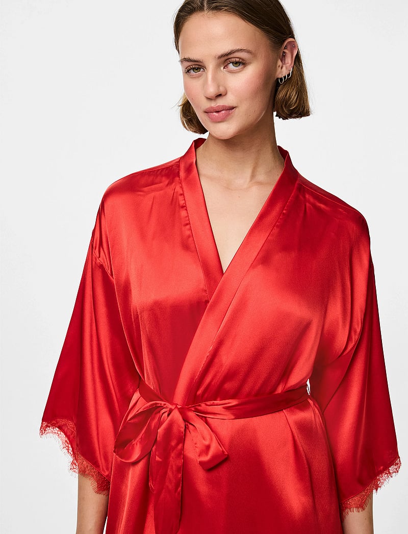 Pieces - PCANOVI 3/4 SATIN NIGHT KIMONO - kimonos - salsa - 5