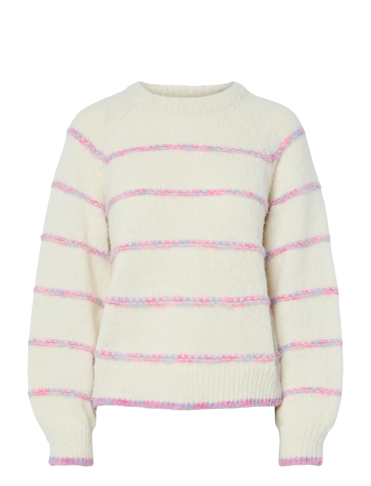 Pieces PCNELIA LS O-NECK KNIT NOOS BC - Strik - BIRCH / cream