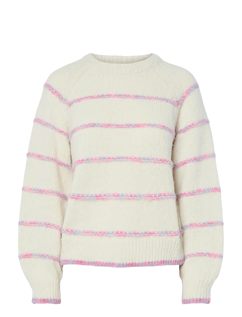 Pieces - PCNELIA LS O-NECK KNIT NOOS BC - pullover - birch - 1