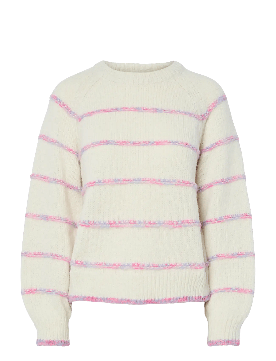 Pieces - PCNELIA LS O-NECK KNIT NOOS BC - pullover - birch - 1