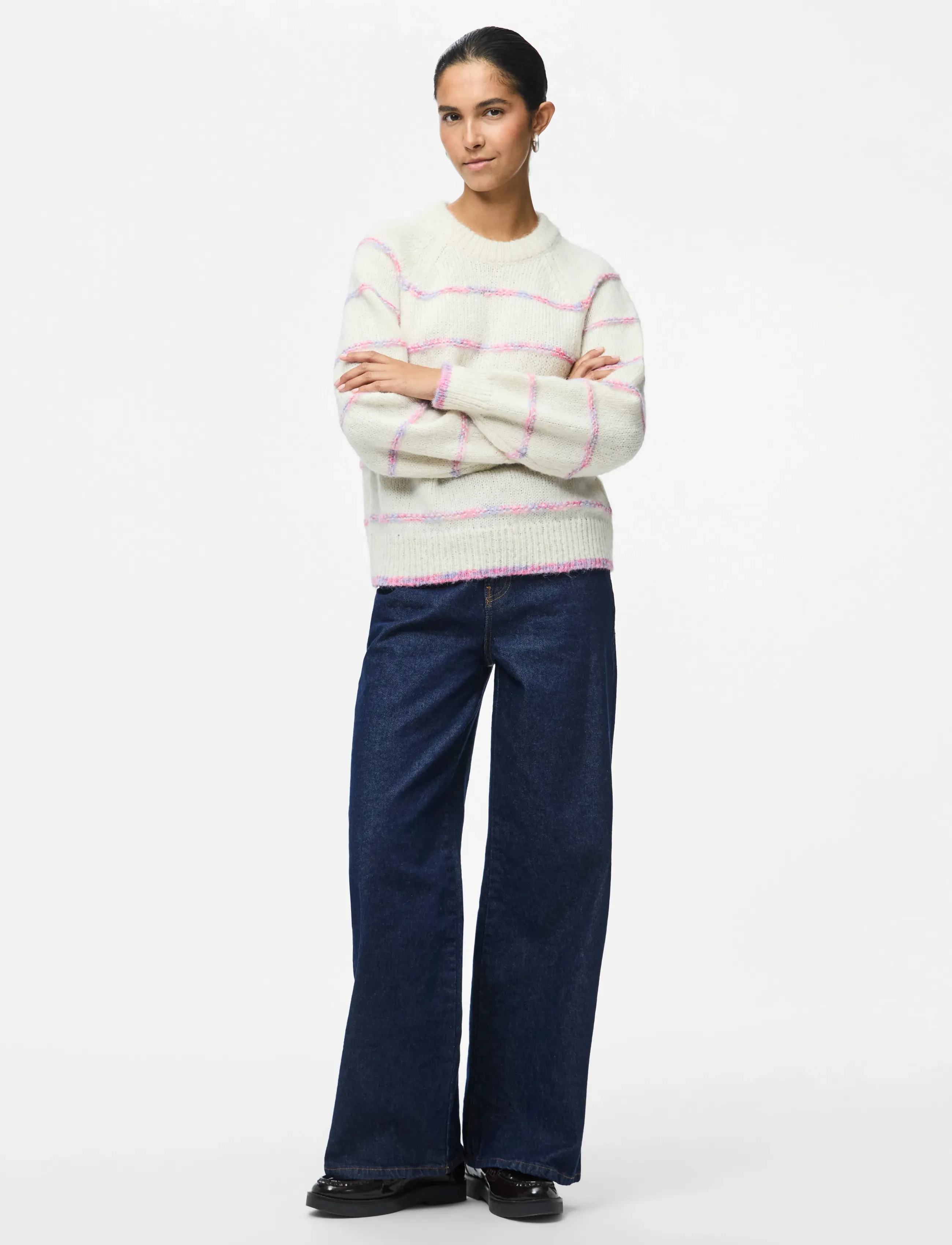 Pieces - PCNELIA LS O-NECK KNIT NOOS BC - pullover - birch - 4