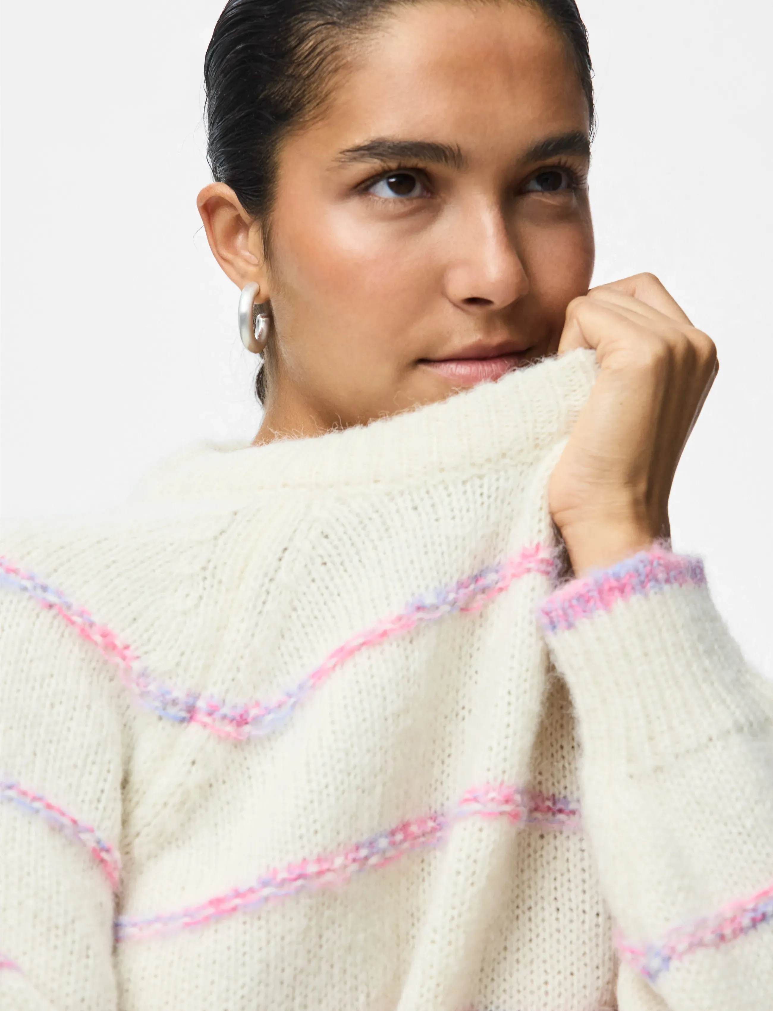 Pieces - PCNELIA LS O-NECK KNIT NOOS BC - pullover - birch - 5
