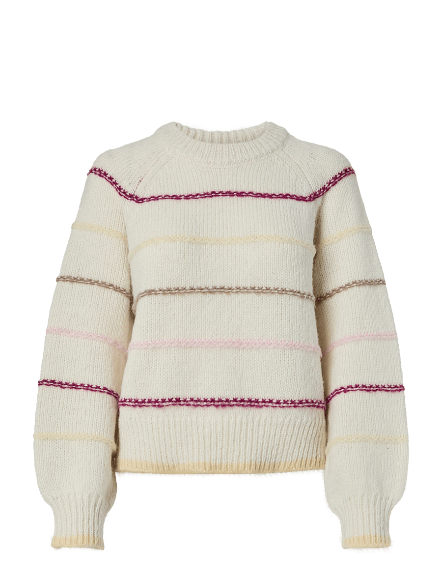 Pieces - PCNELIA LS O-NECK KNIT NOOS BC - kampsunid - birch - 1