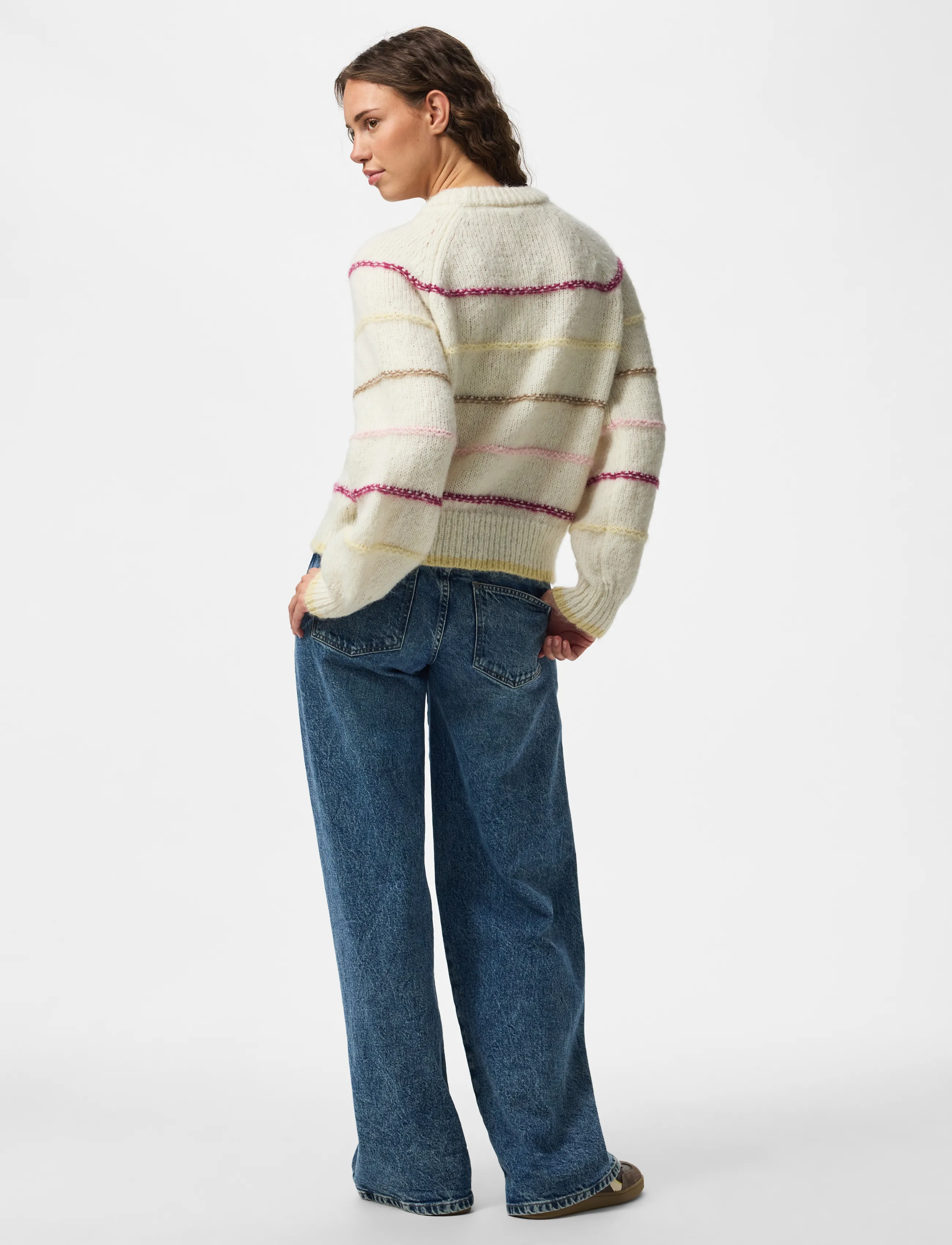 Pieces - PCNELIA LS O-NECK KNIT NOOS BC - kampsunid - birch - 3