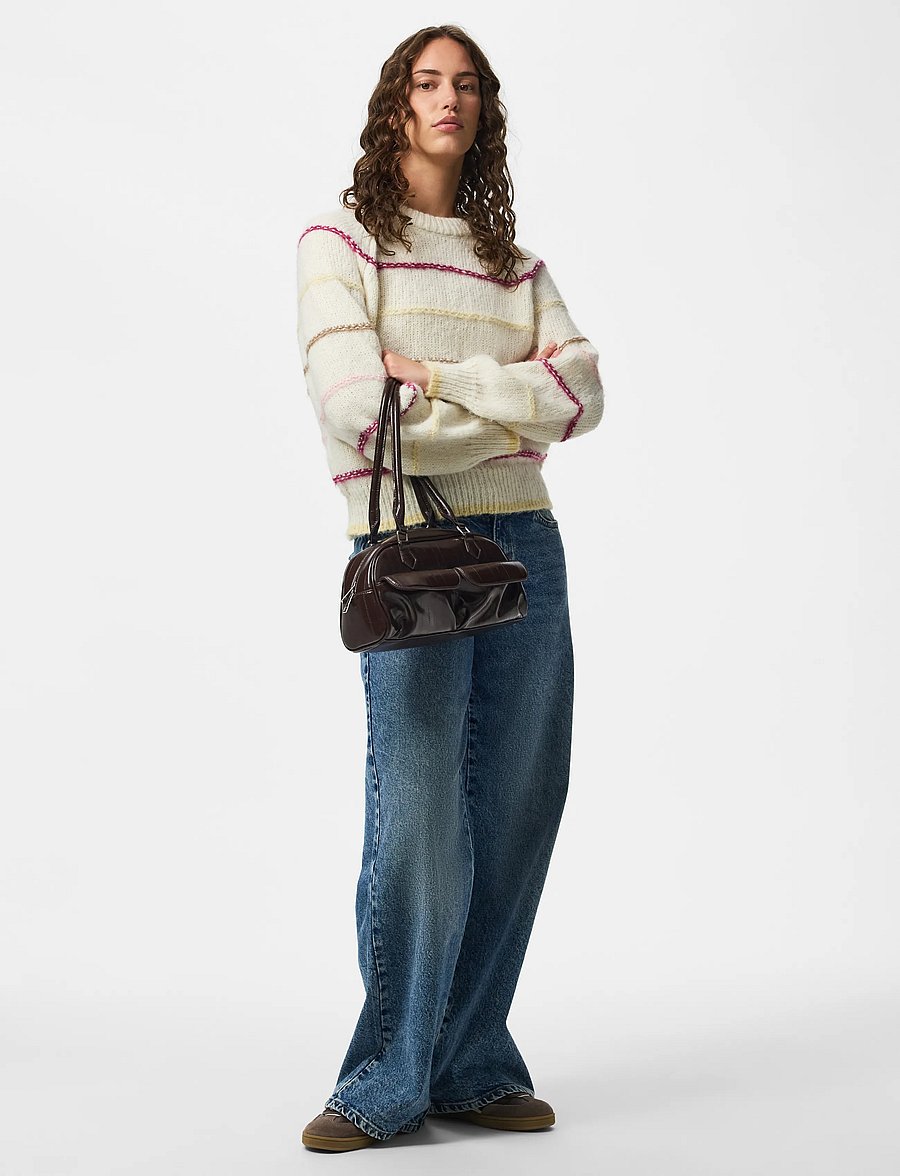 Pieces - PCNELIA LS O-NECK KNIT NOOS BC - kampsunid - birch - 4