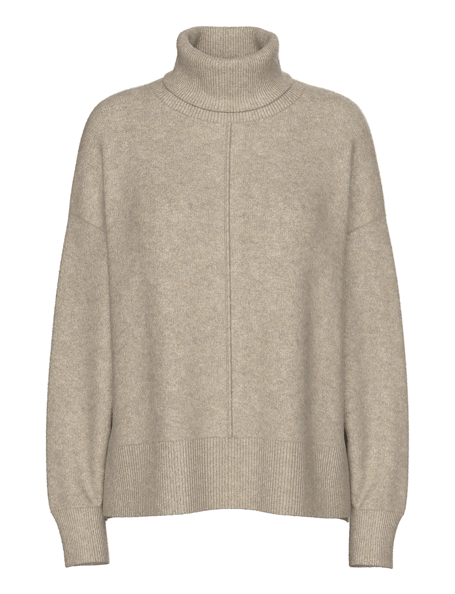 Pieces - PCMALOU LS ROLLNECK KNIT NOOS BC - taupe gray - 1