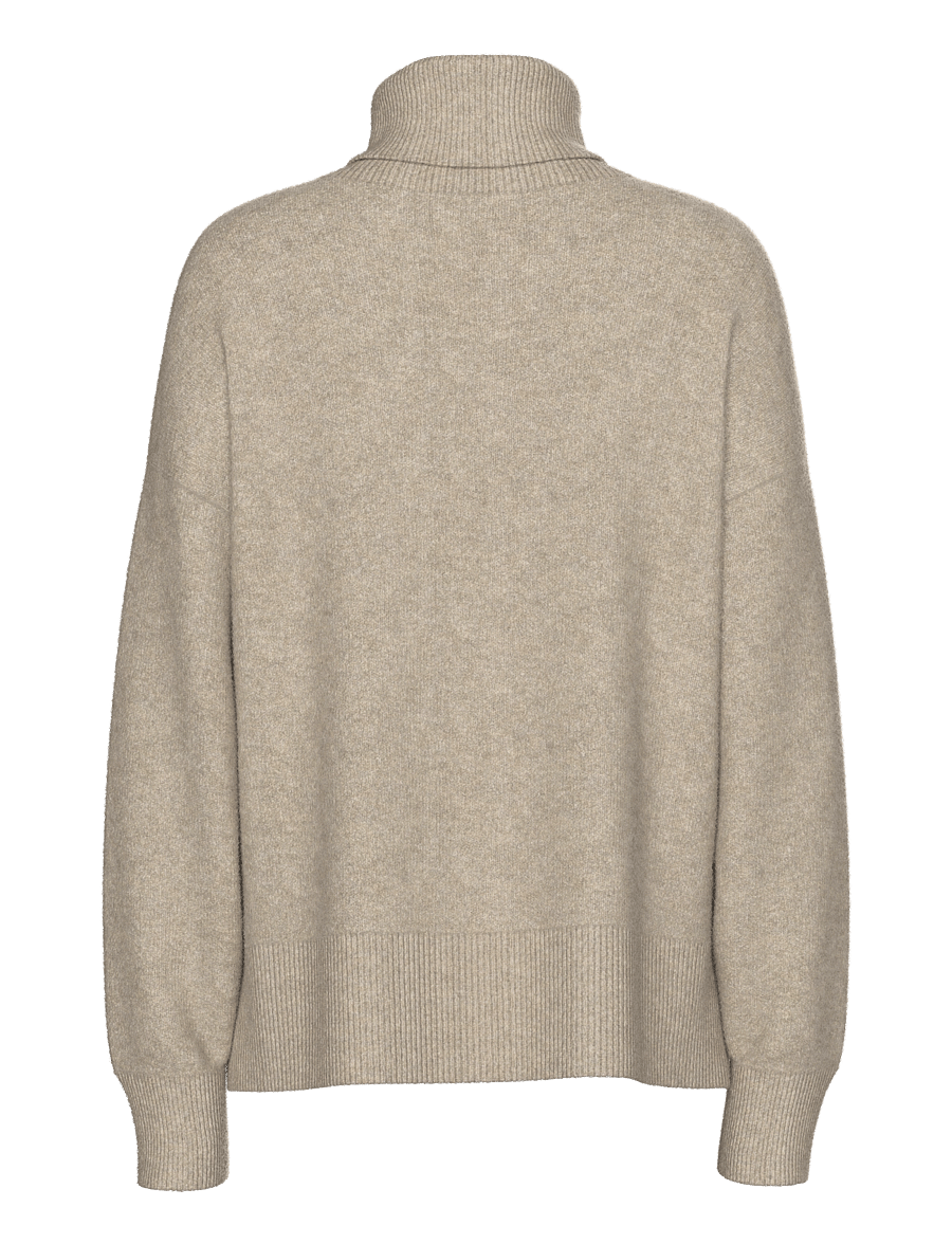 Pieces - PCMALOU LS ROLLNECK KNIT NOOS BC - taupe gray - 2