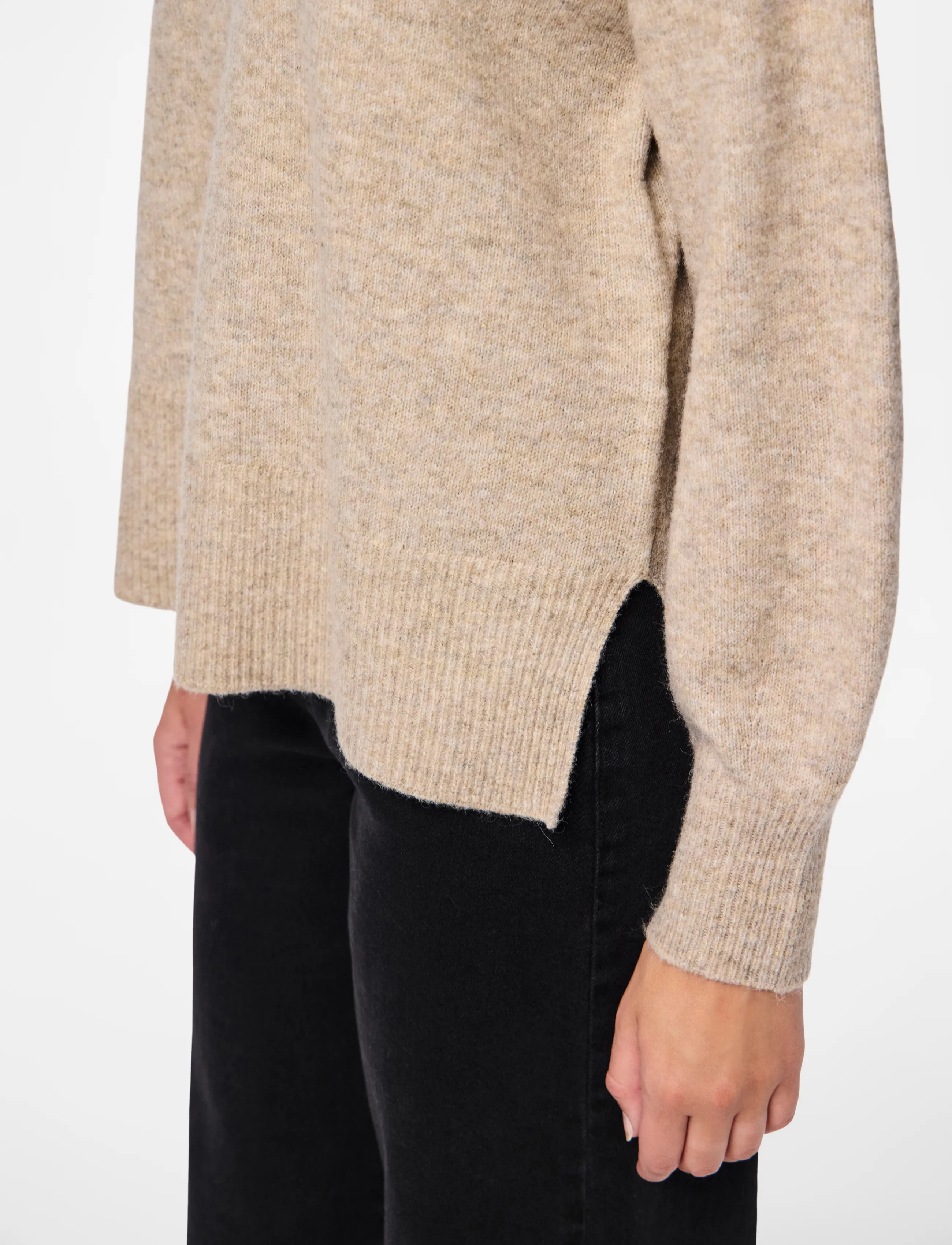 Pieces PCMALOU LS ROLLNECK KNIT NOOS BC - Fødselsdag - TAUPE GRAY / grey