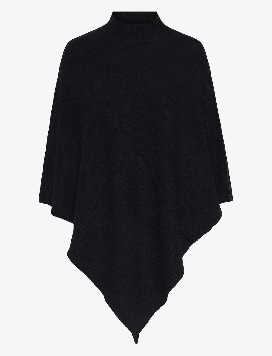 Pieces - PCFORTUNA HIGH NECK PONCHO NOOS BC - black - 0