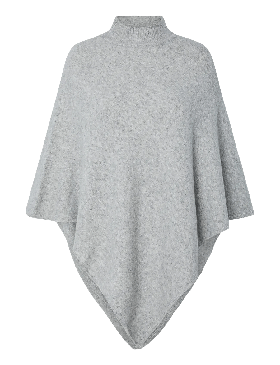 Pieces - PCFORTUNA HIGH NECK PONCHO NOOS BC - medium grey melange - 1