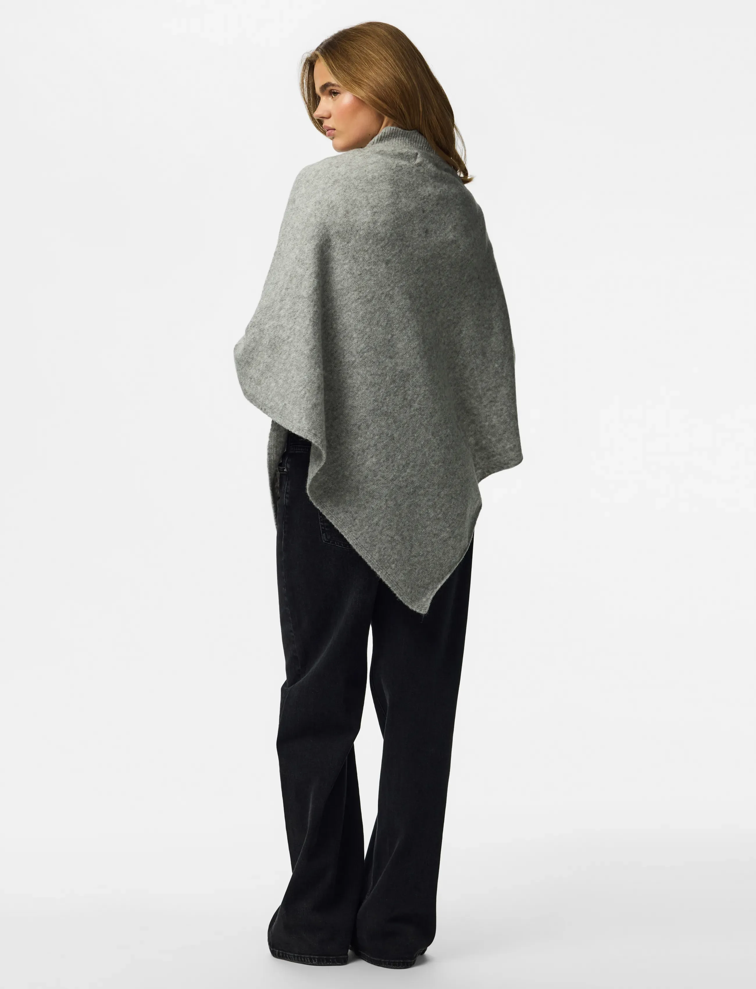 Pieces - PCFORTUNA HIGH NECK PONCHO NOOS BC - medium grey melange - 3