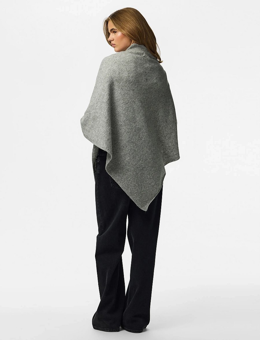 Pieces - PCFORTUNA HIGH NECK PONCHO NOOS BC - medium grey melange - 3